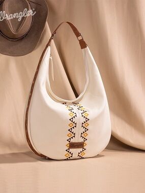 WRANGLER AZTEC EMBROIDERED WIDE HOBO BAG